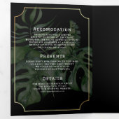 熱帯の目的地の世界地図結婚すべて 三つ折り招待状 (内部最初)