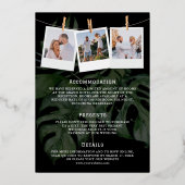 熱帯の目的地の世界地図結婚すべて 箔招待状 (裏面)