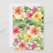 熱帯の目的地の結婚式のフローラ日付を保存 招待状 (裏面)