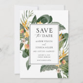 熱帯の目的地の結婚式の写真の保存日付 招待状 (正面)