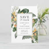 熱帯の目的地の結婚式の写真の保存日付 招待状 (スタンド正面)