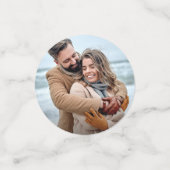 熱帯の目的地の結婚式の日付を保存 コンフェッティ (スモール正面)