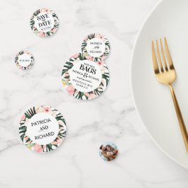 熱帯の目的地の結婚式の日付を保存 コンフェッティ