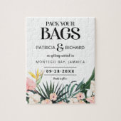 熱帯の目的地の結婚式の日付を保存 ジグソーパズル (縦)