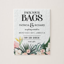 熱帯の目的地の結婚式の日付を保存 ジグソーパズル