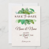 熱帯の目的地の結婚式の日付を保存 セーブザデート (正面)