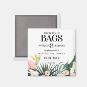 熱帯の目的地の結婚式の日付を保存 マグネット (正面/裏面)