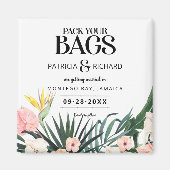 熱帯の目的地の結婚式の日付を保存 マグネット (正面)