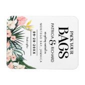 熱帯の目的地の結婚式の日付を保存 マグネット (横)