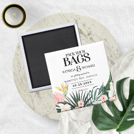 熱帯の目的地の結婚式の日付を保存 マグネット