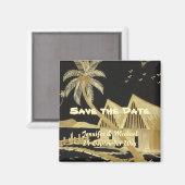 熱帯の目的地の結婚式の日付を保存 マグネット (正面/裏面)