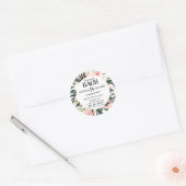 熱帯の目的地の結婚式の日付を保存 ラウンドシール (封筒)