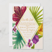 熱帯の目的地の結婚式の日付を保存 招待状 (正面)