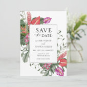 熱帯の目的地の結婚式の日付を保存 招待状 (スタンド正面)