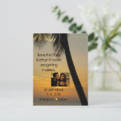 熱帯の目的地の結婚式の日付を保存 案内ポストカード (スタンド正面)