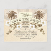 熱帯の目的地の結婚式の日付を保存 案内ポストカード (正面)
