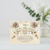 熱帯の目的地の結婚式の日付を保存 案内ポストカード (スタンド正面)