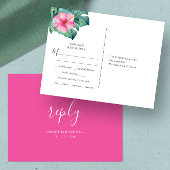 熱帯の目的地の結婚式の食事の選択RSVP ポストカード