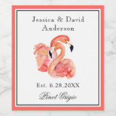 熱帯の目的地フラミンゴ結婚ス諸島 ワインラベル (シングルラベル)