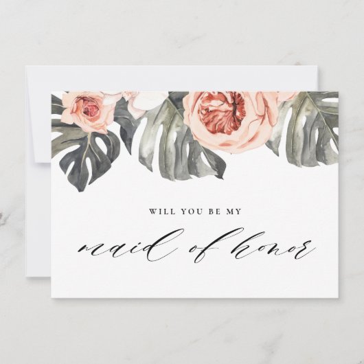 熱帯の私のメイド・オブ・オーナー(花嫁付き添い人)エレガントか 招待状 (正面)