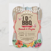 熱帯の私はBBQの招待をしています。婚約パーティ 招待状 (正面)