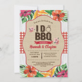 熱帯の私はBBQの招待をしています。婚約パーティ 招待状 (正面)