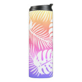 熱帯の秋、夏の葉の水色のパターン タンブラー (回転左)