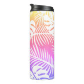 熱帯の秋、夏の葉の水色のパターン タンブラー (回転右)