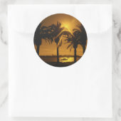 熱帯の空の背景 ラウンドシール (バッグ)