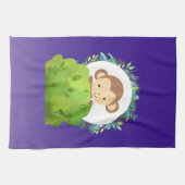 熱帯の紫色に包まれた可愛い葉サファリサル キッチンタオル (横)