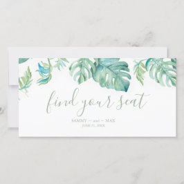 熱帯の結婚緑の座席の看板