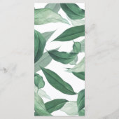 熱帯の結婚緑。水彩植物学 メニュー (裏面)