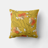 熱帯の継ぎ目のない花と葉の模様 クッション (裏面)