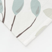 熱帯の緑とピンクの花と葉柄 フリースブランケット (角)