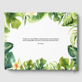 熱帯の緑とプルメリア結婚フレームII ゲストブック (裏面)