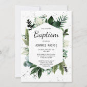熱帯の緑に囲まれたバプテスマ 招待状 (正面)