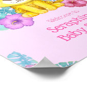 熱帯の緑のジャングルヒョウ赤ちゃんシャワー ポスター (角)