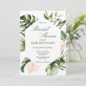 熱帯の緑のフローラブライダルシャワーへの招待 招待状 (スタンド正面)