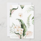 熱帯の緑のフローラブライダルシャワーへの招待 招待状 (裏面)