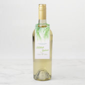 熱帯の緑のヤシの花の花の花の花の水の色の結婚アート ボトルネックタグ (ボトル)