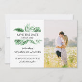 熱帯の緑の写真カードを保存 案内状 (正面)