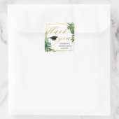 熱帯の緑の卒業式金ゴールド幾何学的好意 スクエアシール (バッグ)