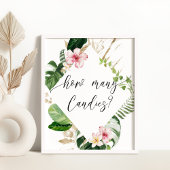 熱帯の緑の女の子シャワーどれだけのキャンディ ポスター