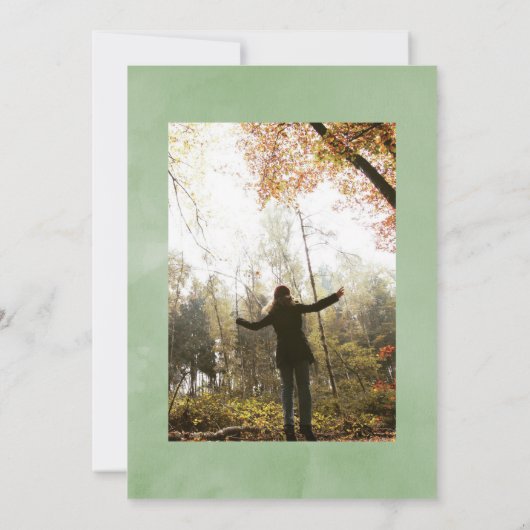 熱帯の緑の幾何学的お祝い 招待状 (裏面)