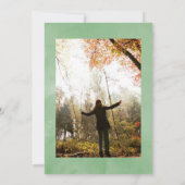 熱帯の緑の幾何学的お祝い 招待状 (裏面)