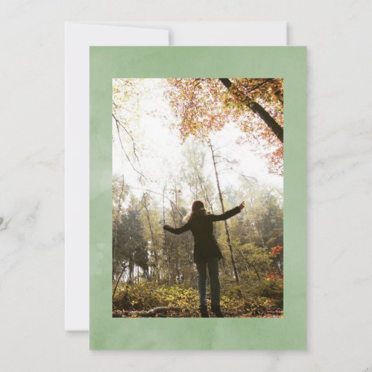 熱帯の緑の幾何学的お祝い 招待状 (裏面)