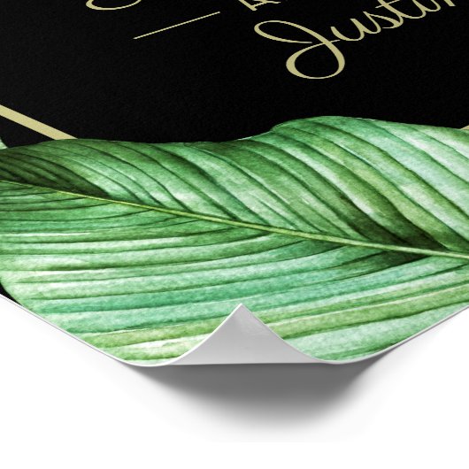 熱帯の緑の歓迎サイン ポスター (角)