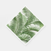 熱帯の緑の水の色のヤシの木葉の スタンダードランチョンナプキン (角)