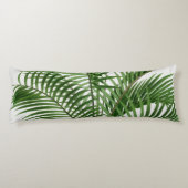 熱帯の緑の水の色のヤシの木葉の ボディピロー (裏面)