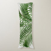 熱帯の緑の水の色のヤシの木葉の ボディピロー (正面縦)